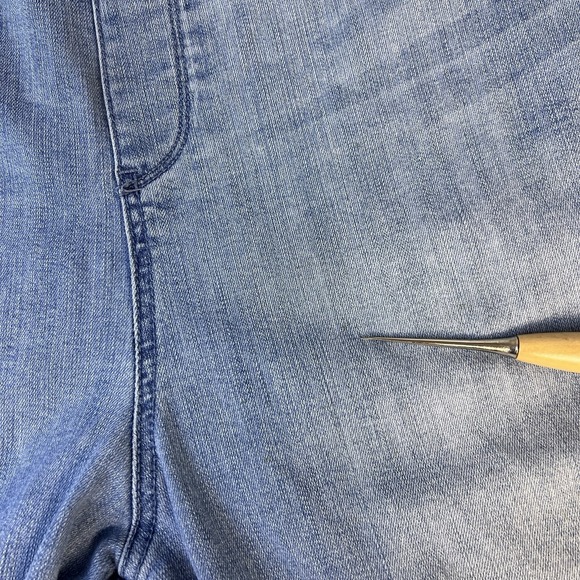 American Rag Overalls Sz 22W Patchwork Cropped Frayed Hem Aged Weathered - Picture 16 of 16